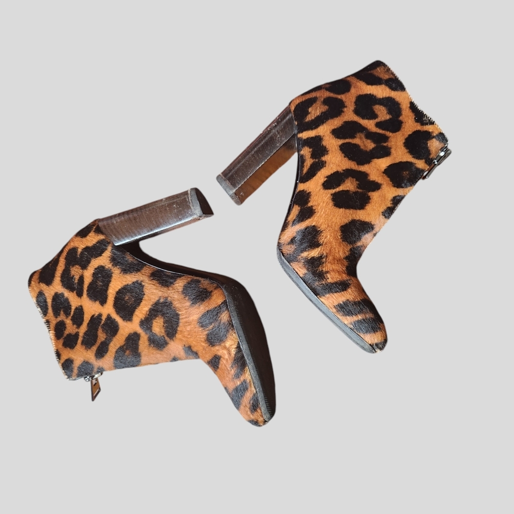 Tom Ford Leopard Ponyhair Zippered Ankle Boots - Picture 5 of 12